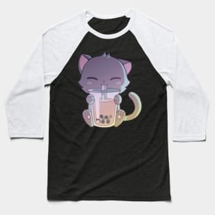 Hazy Bubble Tea Kitty Baseball T-Shirt